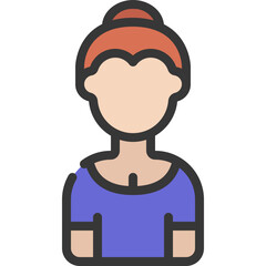 Hair Bun Woman Icon
