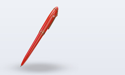 3d ballpoint Hongkong flag rendering left view