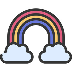 Rainbow Two Clouds Icon