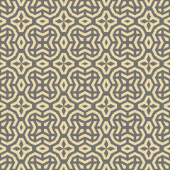 Seamless background for your designs. Modern gray and golden ornament. Geometric abstract pattern