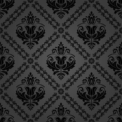 Classic seamless black pattern. Damask orient ornament. Classic vintage dark background. Orient ornament for fabric, wallpaper and packaging