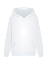 Front white hoodie. vector illustration