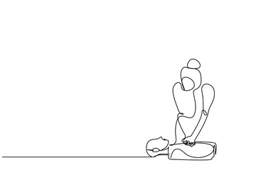 healthcare workers giving first aid to the patient such as CPR, CPR