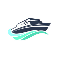 House Boat Logo Design Template Vector Graphic Branding Element