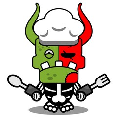 cartoon character costume vector illustration
chef cute zombie demon mascot