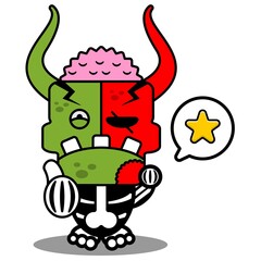 cartoon character costume vector illustration
cute zombie demon mascot with bubble star