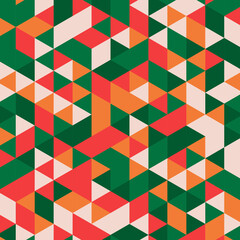 Vector abstract geometric cube and triangle angular colorful pattern. Background for layout design and poster.