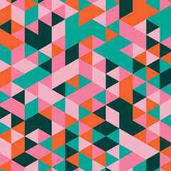 Vector abstract geometric cube and triangle angular colorful pattern. Background for layout design and poster.