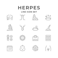 Set line icons of herpes