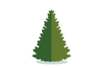 Fototapeta premium Christmas tree vector icon. Modern style fir symbol in color for holiday decoration, gift card design.