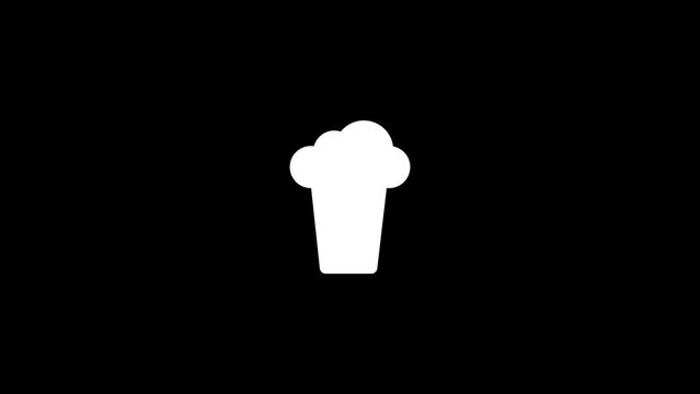 White picture of popcorn on a black background. a glass of popcorn to watch a movie in the cinema. Distortion liquid style transition icon for your project. 4K video animation for motion graphics and
