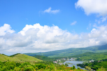 Obraz premium ビーナスラインから望む白樺湖