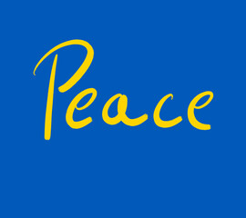 No war stop it now peace calligraphy posters in colors of ukrainian flag