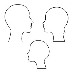 Outline silhouette Family icons head  on an isolated background.Default avatar profile icon.EPS10.