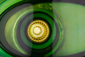 Dirty filter in the water jug. Dirty rusty used dirty water filter.