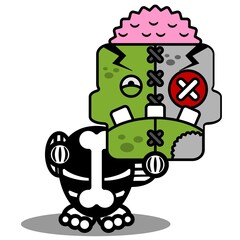 cartoon character costume vector illustration
cute zombie doll mascot loose head