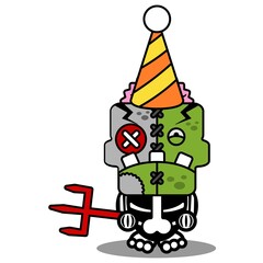 cartoon character costume vector illustration
Halloween party cute zombie doll 
