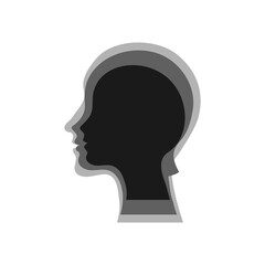  Silhouette Family icons head in profile on an isolated background.Default avatar profile icon.EPS10.