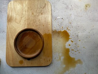 dirty latte on the table