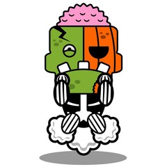 cartoon character costume vector illustration
fart rocket pumpkin zombie mascot