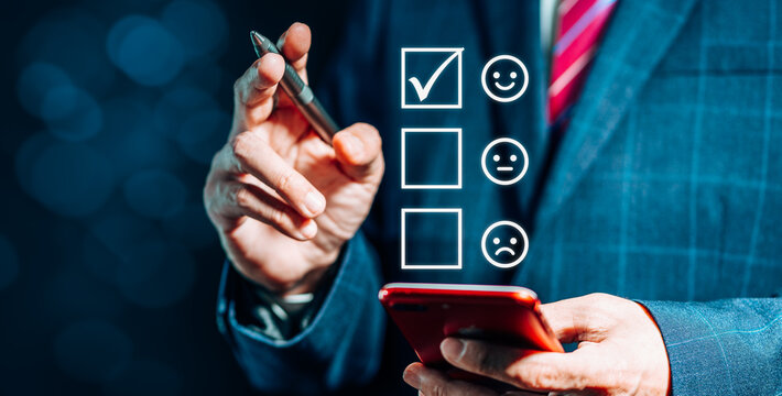 Businessman hand and square box with to do list and checklist