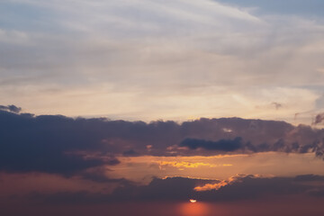 sunset, clouds