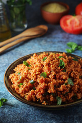 A traditional Turkish bulgur salad - Kisir	
