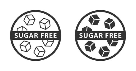 Sugar free icon. Food packaging decoration element for healthy natural organic nutrition. Vector illustration.