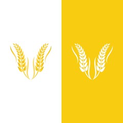 Wheat logo vector icon illustration
