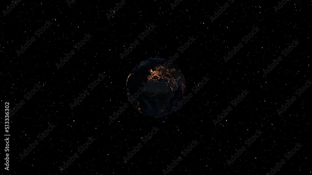 Canvas Prints planet earth with realistic geography surface and orbital 3d cloud atmosphere . outer space view of 