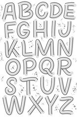 Lettering poster with hand drawn letters. Typography font. Funny alphabet for t shirt print and background design. Vector