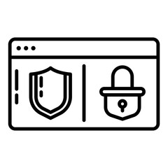 shield and padlock icon on transparent background