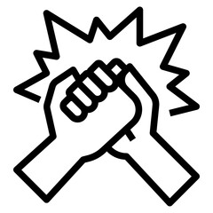 arm wrestling line icon