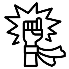 fist line icon