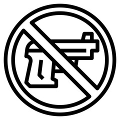 no weapons line icon