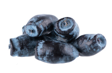 Honeysuckle isolated on white background. Ripe berries of honeysuckle. Clipping path.