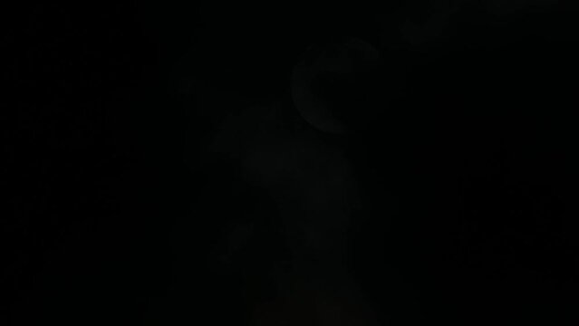 Moon Moving Down covered by dark cloud