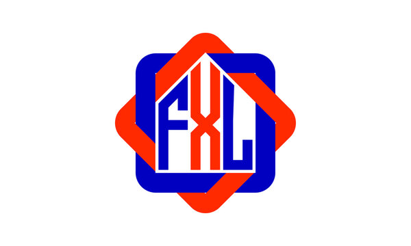 FXL three letter real estate logo with home icon logo design vector template | construction logo | housing logo | engineering logo | initial letter logo | minimalist logo | property logo |