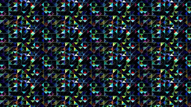 Abstract Background With Dots and Lines Scattered Lines in full color, on black background