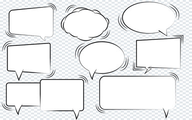Vector illustration of a collection of comic style speech bubbles