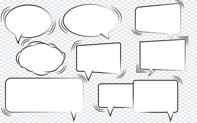 Fototapeta premium Vector illustration of a collection of cartoon style speech bubbles