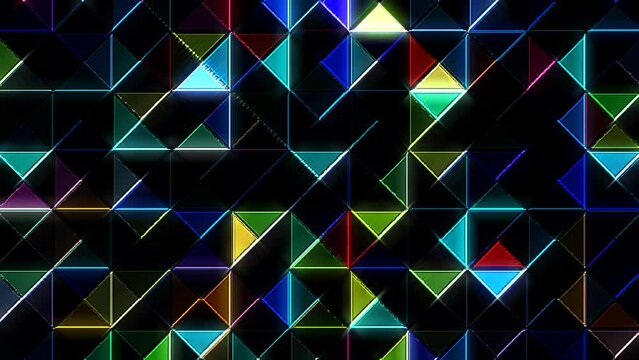Abstract Background With Dots and Lines Scattered Lines in full color, on black background