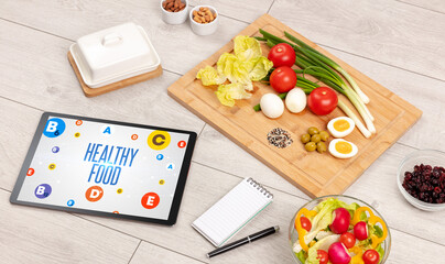 Healthy Tablet Pc compostion concept