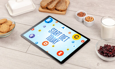 Healthy Tablet Pc compostion concept