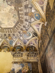 Fototapeta premium Frescos inside the Palazzetto Eucherio San Vitale in Ducale Park, Parma, Italy.