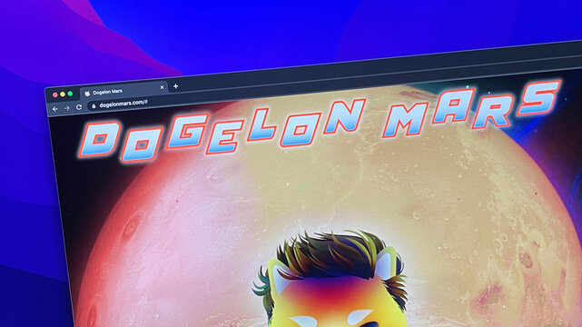 Austin, U.S. - June 26, 2022: Website of cryptocurrency Dogelon Mars (ELON).