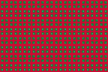 Geometric pattern in the colors of the national flag of Maldives. The colors of Maldives.