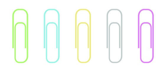 paper clip in 5 colors