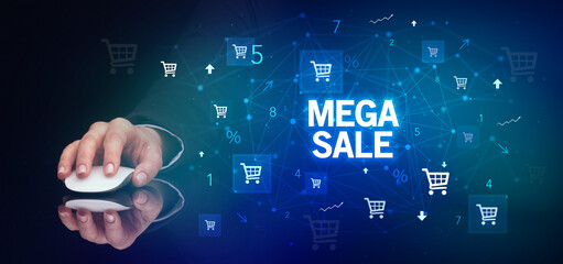 male hand holding wireless peripheral