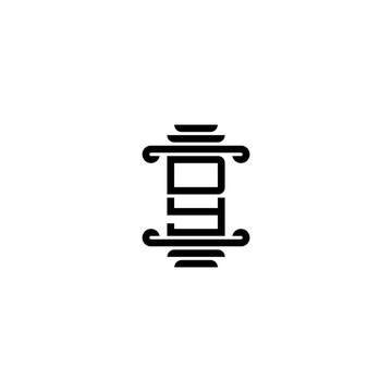recommend clip art: DY pillar concept logo initial concept with high quality logo design